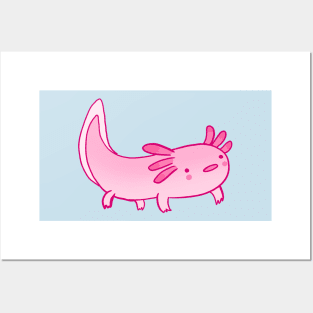 Funny cartoon axolotl Posters and Art